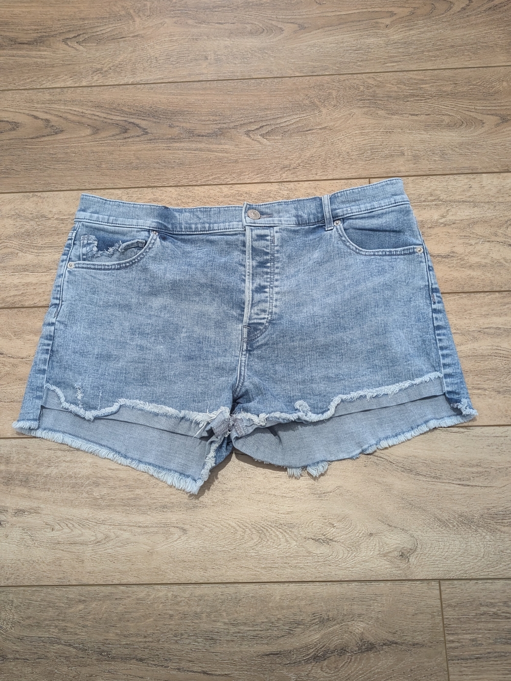Express Light Blue Denim Cutoff Shorts